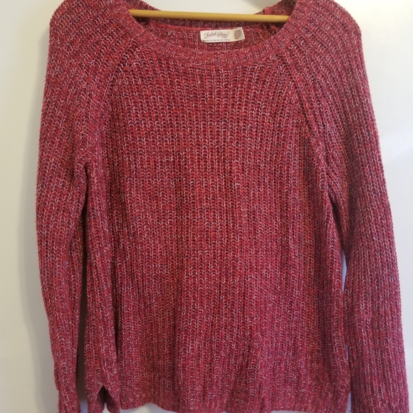 ^Faded glory burgundy crew neck fall sweater ladies large L 12-14 - Picture 4 of 5